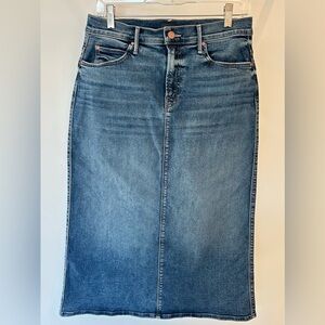 MOTHER denim The Swooner Straight A Midi Skirt in Going Full Circle size 28